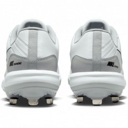 Chaussures de baseball Nike Alpha Huarache Varsity 4 Low DJ6516-100 pour homme, blanc, gris loup, noir