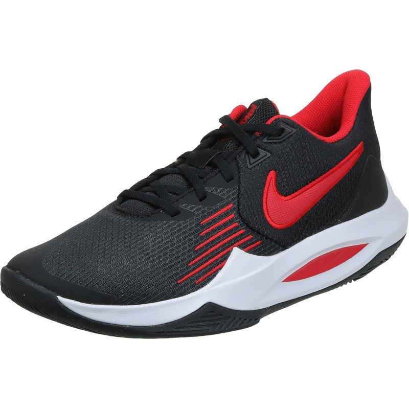 Chaussures de basket-ball Nike Precision 5 pour hommes Noir Rouge Blanc CW3403-004