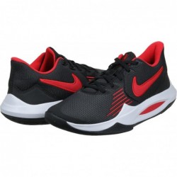 Chaussures de basket-ball Nike Precision 5 pour hommes Noir Rouge Blanc CW3403-004