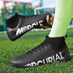 Chaussures de football pour hommes, crampons de football, montants, à lacets, antidérapants, pour extérieur, AG/FG, chaussures d