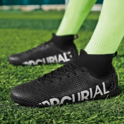 Chaussures de football pour hommes, crampons de football, montants, à lacets, antidérapants, pour extérieur, AG/FG, chaussures d