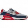 Chaussures Nike Air Max 90 pour homme (DM0029-005, gris fumé clair/bleu marine armurerie/rouge feu/fantôme)