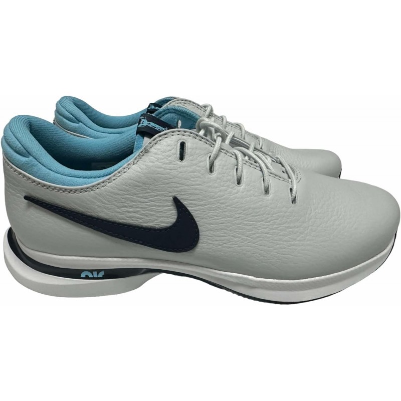 Chaussures de golf Nike Air Zoom Victory Tour3 (Wide) pour homme - Crampons - Platine pur/Blanc/Bleu verseau/Obsidienne DX9025-0