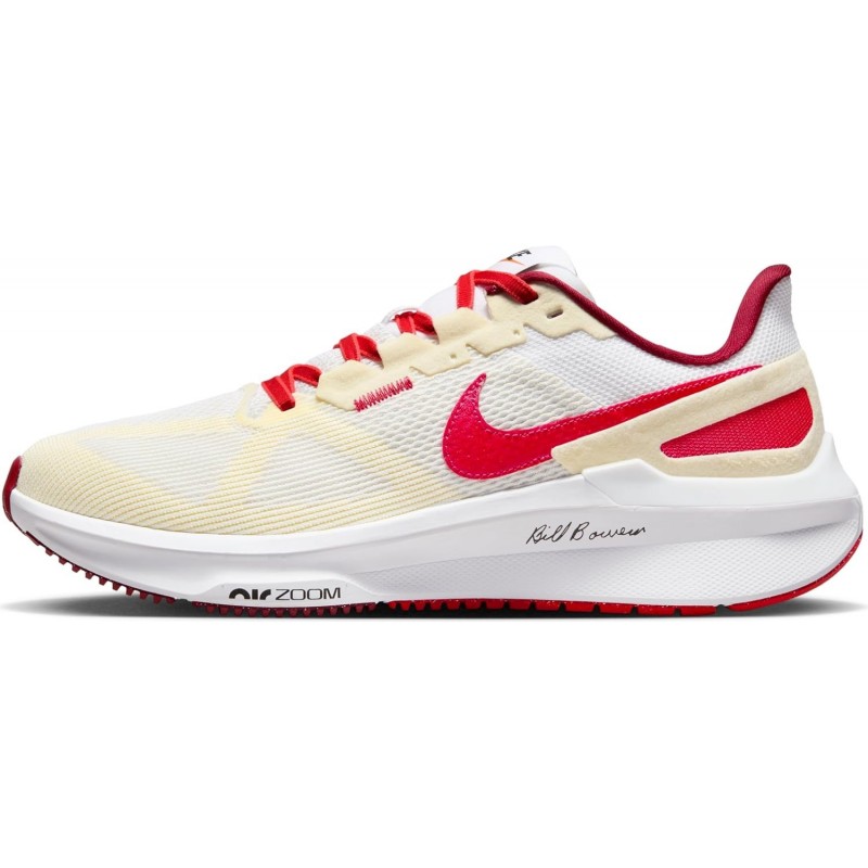 Chaussures de course sur route Nike Structure 25 pour homme (FJ0332-100, blanc/lait de coco/rouge sirène/)