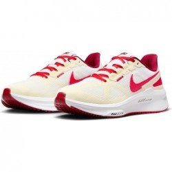 Chaussures de course sur route Nike Structure 25 pour homme (FJ0332-100, blanc/lait de coco/rouge sirène/)