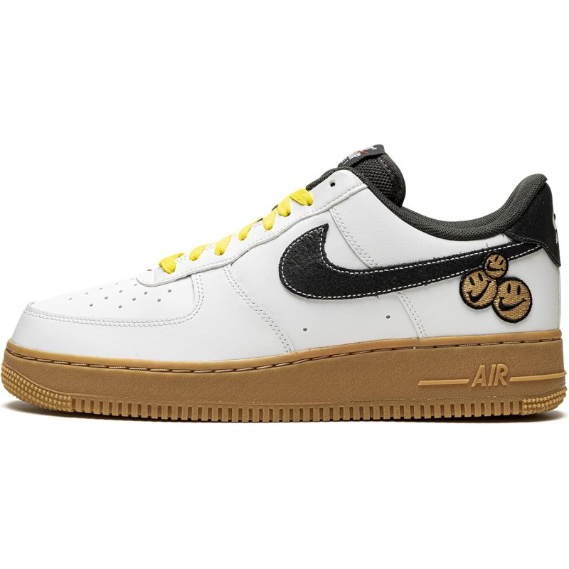 Chaussure Nike Air Force 1 pour homme, blanc/jaune/marron gomme