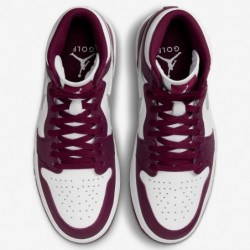 Chaussures de golf NIKE Air Jordan I High G pour homme (DQ0660-103, blanc/bordeaux/argent métallique)