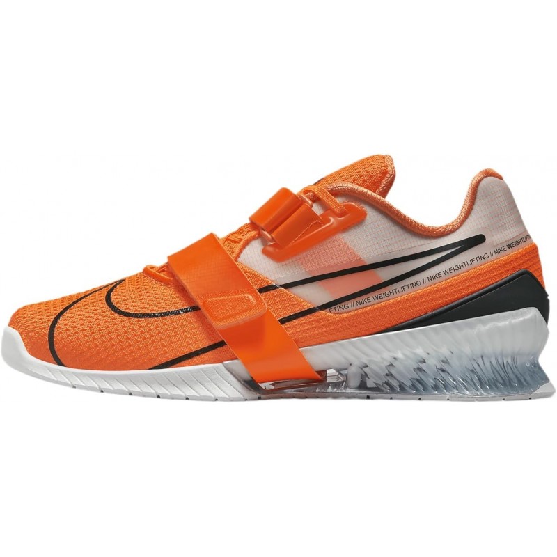 Chaussures d'haltérophilie Nike Romaleos 4 (CD3463-801, Orange total/Blanc/Noir)