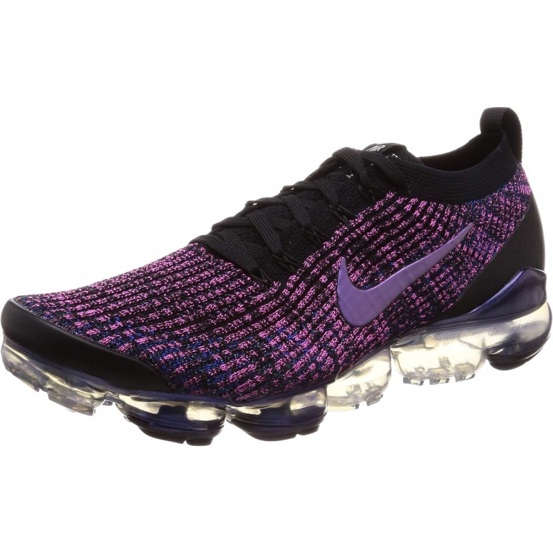 Nike Air Vapormax 3 Flyknit Baskets de course pour hommes AJ6900 Chaussures de sport (Black Racer Blue Fuchsia 007)