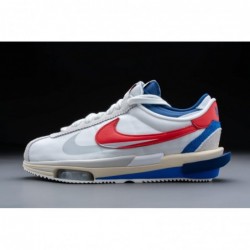 Nike Homme Cortez 4.0 DQ0581 100 Sacai - Blanc/Rouge/Bleu