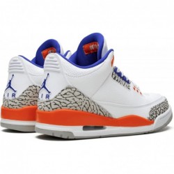 Nike Air Jordan 3 Retro Knicks pour homme, blanc/Old Royal University Ora