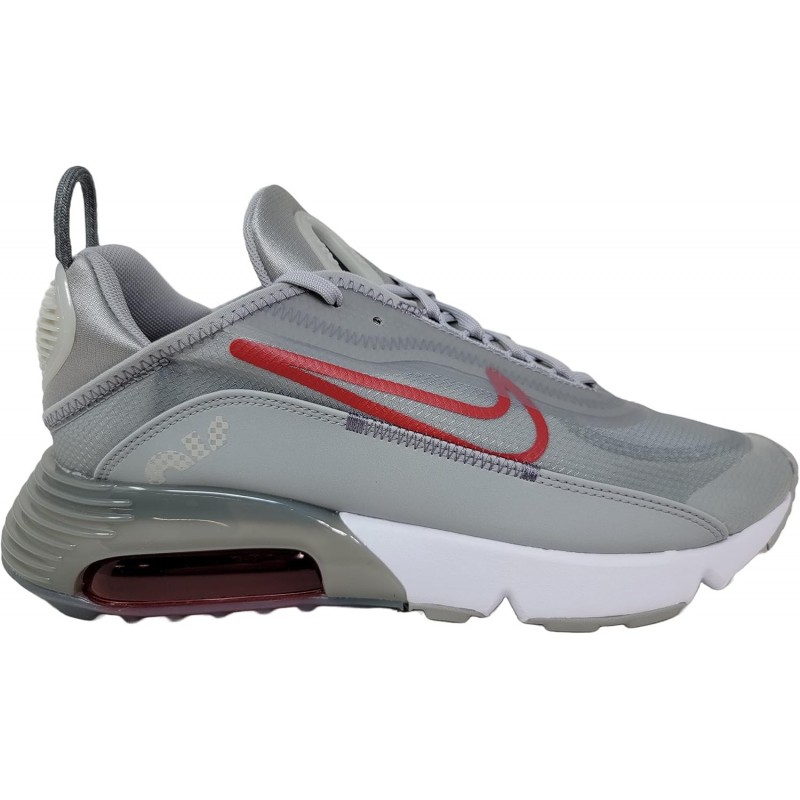 Chaussures de course Nike Air Max 2090 DC4117 pour homme, gris fumé clair/rouge université